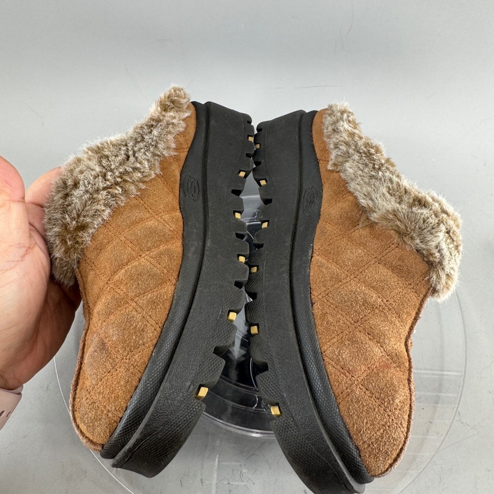 Skechers Womens Jammers Quilted Suede Faux Fur Platform Clogs Brown 7.5 46330 - Picture 5 of 13